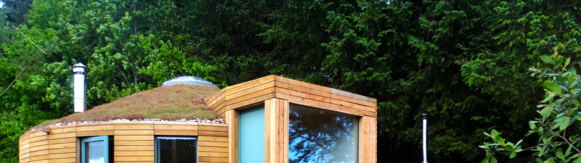 An image showing the exterior of Otter Yurt Lodge at Loch Ken Eco Bothies self catering accommodatio